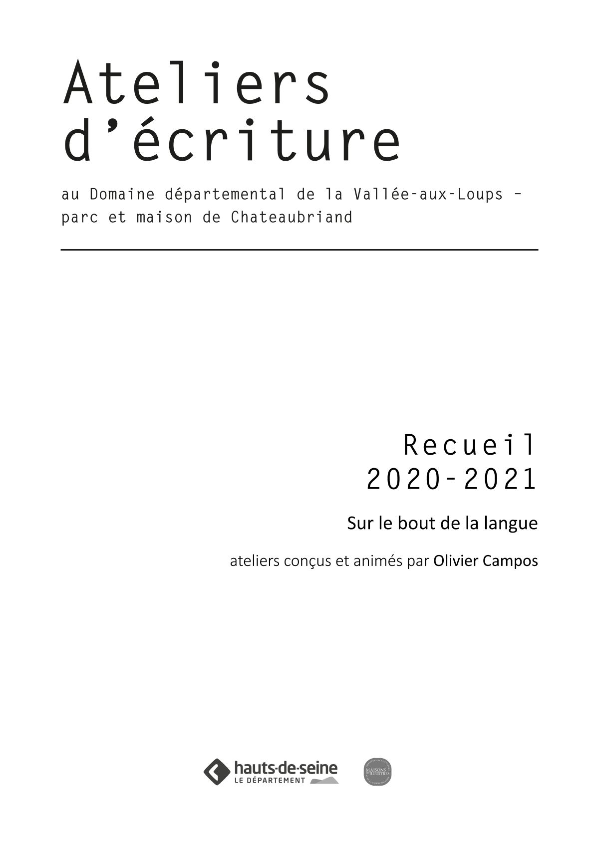 Recueil ateliers ecriture 2020 2021 OCampos COUV